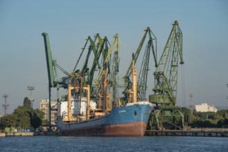 Varna, Bulgaria. September 5th 2020 The Sithonia container ship moored at Varna Port, Bulgaria