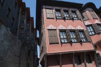 Plovdiv, Bulgaria - May 01, 2018 Historical buildings, Plovdiv Old City Bulgaria