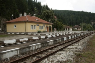 Velingrad, Bulgaria, March 7th 2018 Rural bulgarian train station near Velingrad, Bulgaria
