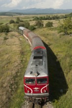 Velingrad, Bulgaria, March 7th 2018 Rural train travel near Velingrad, Bulgaria