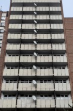 Burgas, Bulgaria. January 4th 2021 Communist style housing in the Bulgarian port city of Burgas,