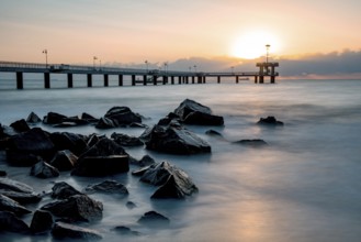 Black Sea Sunrise. The Pier at the Sea Garden, Burgas, Bulgaria