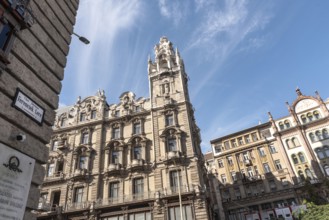 Budapest, Hungary. October 1st 2023 Ornate building facade in Belle Epoque style, the Matild Palace