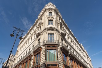 Budapest, Hungary. October 1st 2023 Beautiful architecture of Matild Palace and Spago Restaurant,