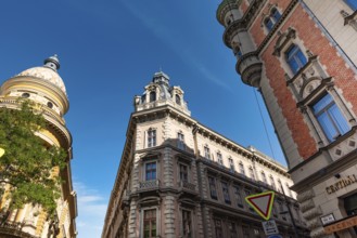 Budapest, Hungary. October 1st 2023 Beautiful architecture of District V, heart of Budapest and the