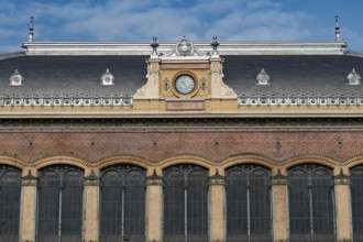 Budapest, Hungary. October 1st 2023 Beautiful architecture of the Nyugati Palyaudvar rail station