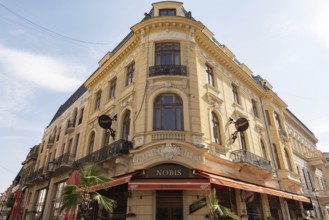 Bucharest, Romania. October 29th 2023. Elegant architecture of cafes and restaurants in the Grand