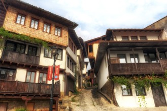 Veliko Tarnovo, Bulgaria. September 26th 2023 Traditional Bulgarian wooden houses, typical