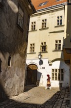 Bratislava, Slovakia. October 2nd 2023 Beautiful houses and cobbled narrow pedestrian only streets