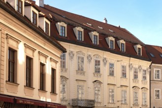 Bratislava, Slovakia. October 2nd 2023 Classic architecture of beautiful houses and cobbled narrow