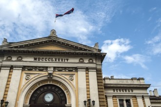 Belgrade, Serbia. July 27rd 2019 Facade of Belgrade city centre train station, Serbia. Europe