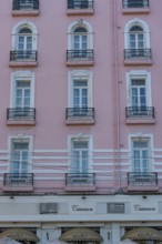 Alexandria, Egypt. December 4th 2022 The pink facade of Le Metropole Hotel and famous once Greek