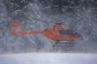 Air rescue helicopter (Federal Ministry of the Interior) in action in the Oberjoch ski resort