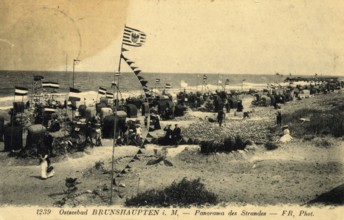 Historic postcard around 1900, Baltic resort Brunshaupten i.M, historic town on the Mecklenburg