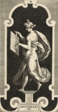 Arithmetica, is one of the seven liberal arts, a personification of arithmetic. The figure shown
