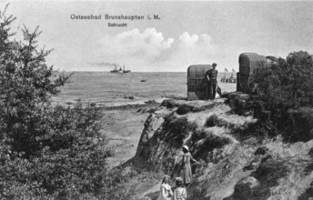 Historic postcard around 1900, Baltic resort Brunshaupten i.M, gorge, historic place on the