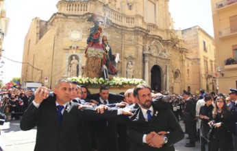 Sicily, Trapani, Good Friday mystery procession La Processione dei Misteri, during the procession