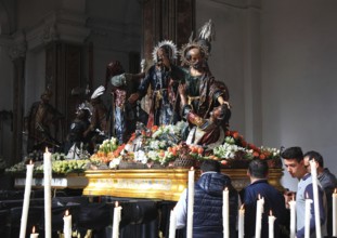 Sicily, Trapani, mystery groups in the Chiesa del Purgatorio church, the wooden figures from the