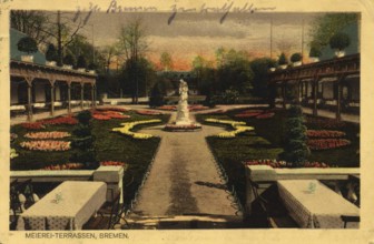 Historical postcard around 1900, Bremen, dairy, Germany, reproduction of a postcard, historical