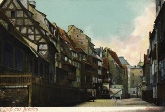 Historical postcard around 1900, Breslau, today Wroclaw, Lower Silesia, Poland, reproduction of a