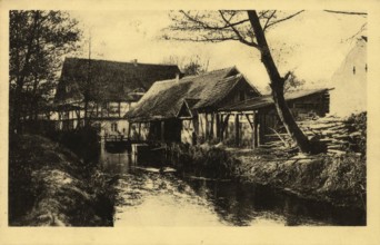 Historical postcard around 1900, summer holidays Bremsdorfer Mühle, Oder-Spree district,