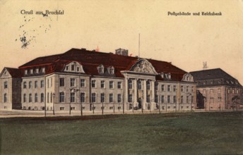 Historical postcard around 1900, Bruchsal, Baden-Württemberg, Germany, reproduction of a postcard,