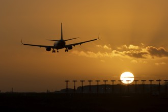 Boeing 737 commercial passenger airliner jet aircraft of Ryanair airways in flight on approach to