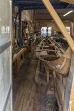 Construction of a gondola in a shipyard, Giudecca, Veneto, Italy