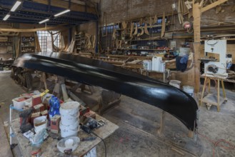Construction of a gondola in a shipyard, Giudecca, Veneto, Italy