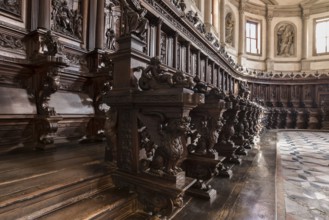 Choir stalls, 1594—1598, in the Basilica of San Georgio Maggiore, San Georgio Maggiore, Venice,