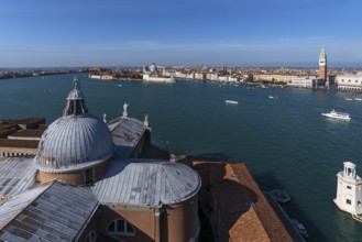 View from the tower of the Basilica of San Georgio Maggiore in Venice, Venice, Italy