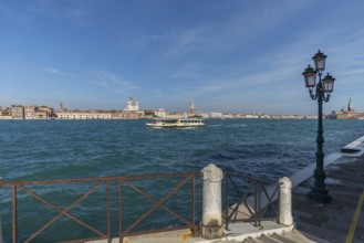 View of Santa Maria della Salute and the Campanile in Venice from Giudecca Island, Venice, Veneto,
