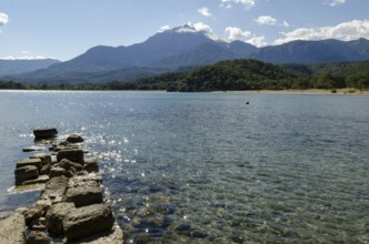 The crystal clear waters of the Mediterranean at the ancient harbour of Phaselis, Kemer, Antalya,