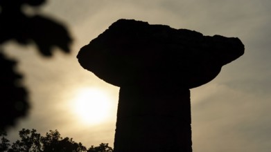 Temple of Hera, Temple of Hera, Heraion, pillar silhouette at sunset with trees in the foreground,