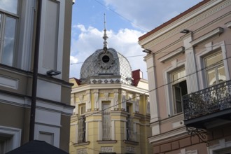 Tbilisi, Georgia. September 12th 2025. Traditional Georgian style domed roof of restored houses in
