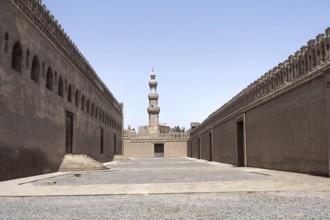 The interior entrance courtyard of the Tulunid Dynasty Mosque of Ibn Tulun in the Islamic Quarter