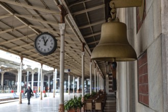 The platform bell at the historical Sirkeci Railway Station, famous as the terminus of the Orient