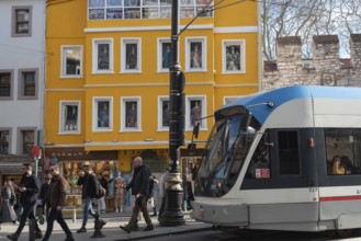 Istanbul, Turkey. January 3rd 2025 The Kabatas to Bagiclar Tram Line, the T1, Passing through