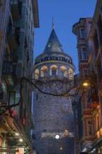 The Galata Tower and museum, a medieval Genoese tower in the Galata part of the Beyoglu district,