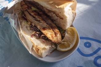 Balik ekmek is a common street food item in Turkish cuisine. It is a sandwich of a filet of fried
