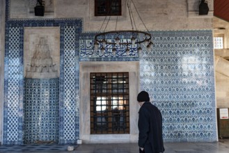 Istanbul, Turkey. January 3rd 2025. The stunning blue ceramic tiles of the 16th Century Rustem
