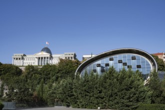 Tbilisi, Georgia. August 19th 2025. The State Palace of Ceremonies building seen from Rike Park
