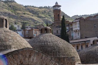 Tbilisi, Georgia. July 29th 2025. Beautiful traditional Georgian architecture in the Abanotubani or