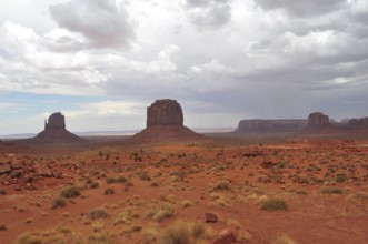 Vast desert landscape of Monument Valley with characteristic rocks, Monument Valley, Navajo Tribal
