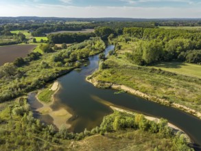 Datteln, North Rhine-Westphalia, Germany - Lippe, river and floodplain development of the Lippe