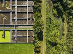 Datteln, North Rhine-Westphalia, Germany - Wastewater treatment at the Datteln sewage treatment