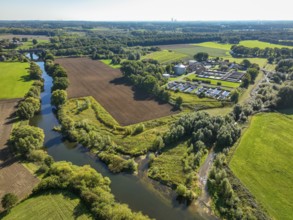 Datteln, North Rhine-Westphalia, Germany - Lippe landscape, wastewater treatment in the Datteln