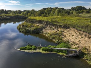 Datteln, North Rhine-Westphalia, Germany - Lippe, river and floodplain development of the Lippe