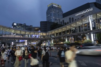 Bangkok, Thailand. March 26th 2025. Busy crowds around the Central World shopping mall in Siam