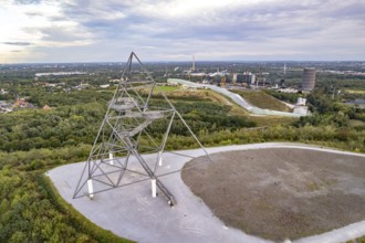 The Emscherblick heap event, tetrahedron for short, seen from the air in Bottrop, Ruhr region,